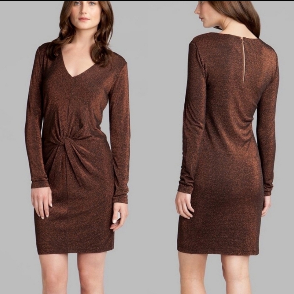Ted Baker London "Lizzey Twist" Copper Rose Gold Dress *Size 2 US*